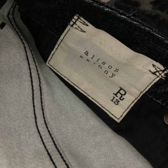 R13 Boy skinny leopard jeans. SIZE 25 - Picture 7 of 13